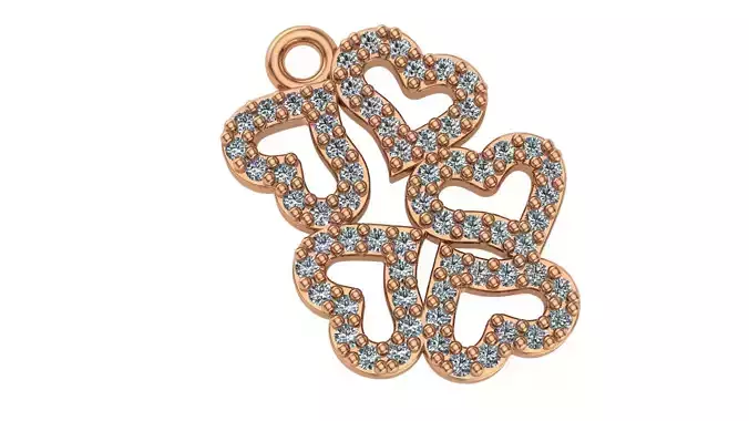 Couple Heart Pendant 3D print model