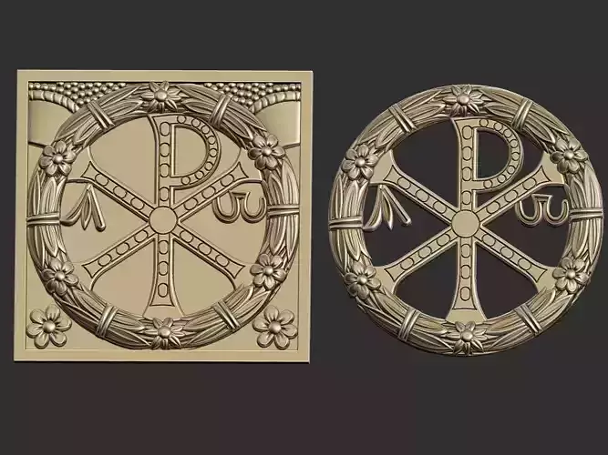 Chi-Rho PX Flower Medal 3D print model