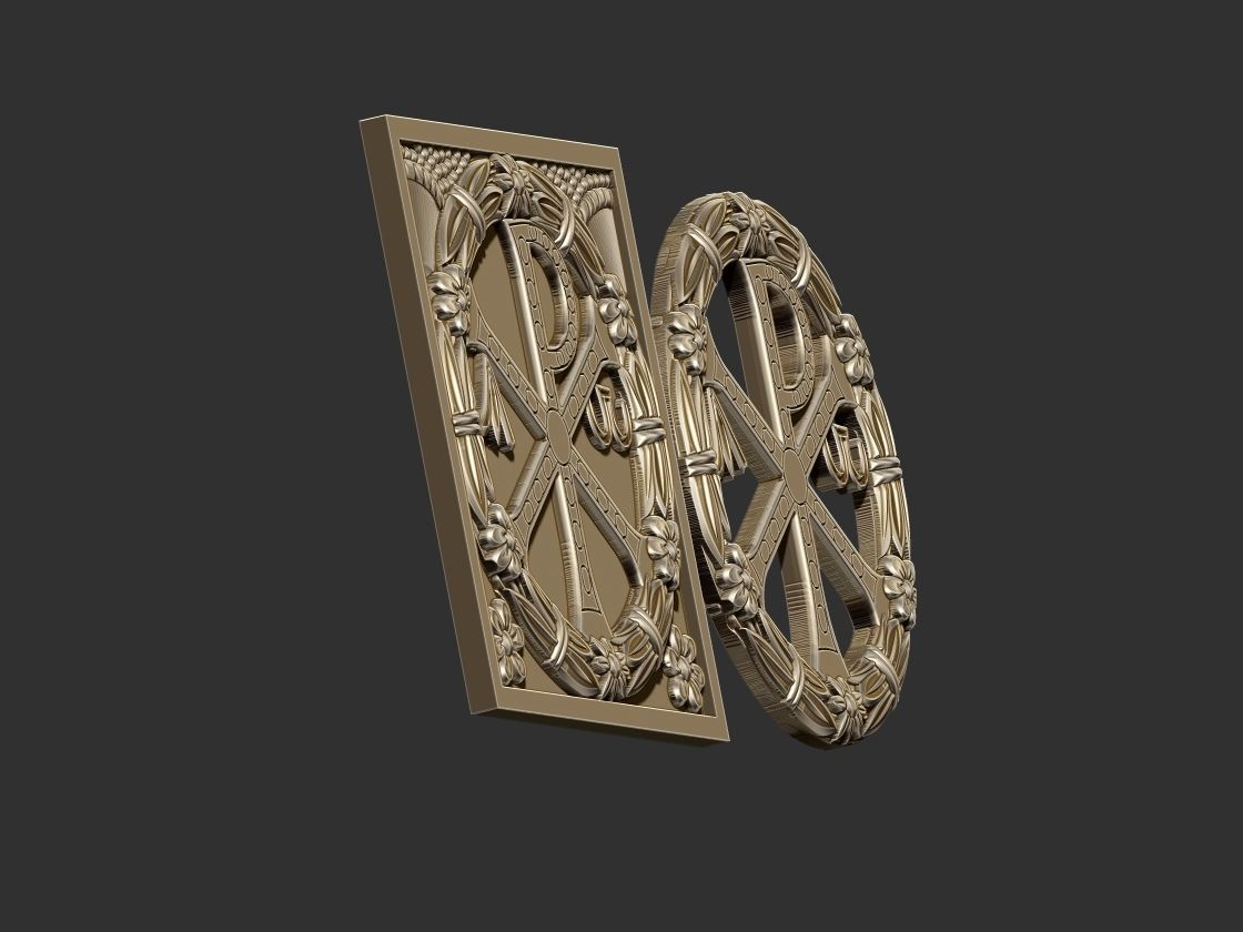 Chi-Rho PX Flower Medal 3D print model_6