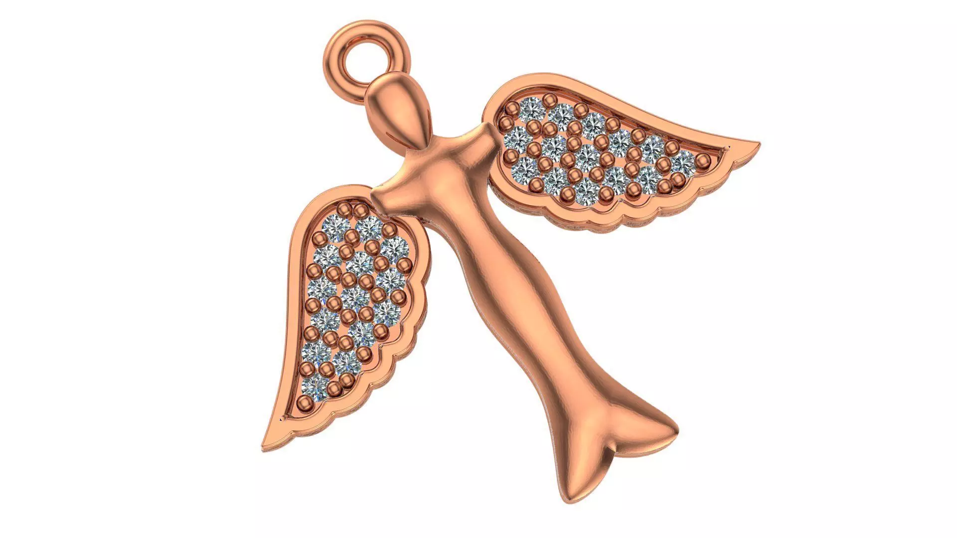 Angel with wings Necklace Charm Pendant  3D print model_0