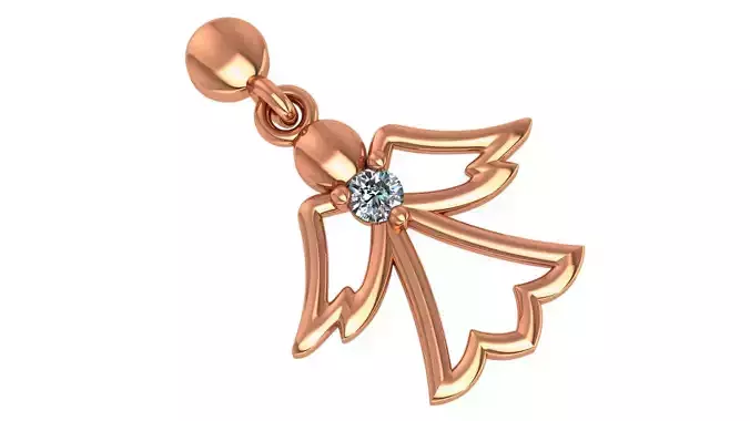 Angel with Wings Charm Pendant Necklace 3D print model