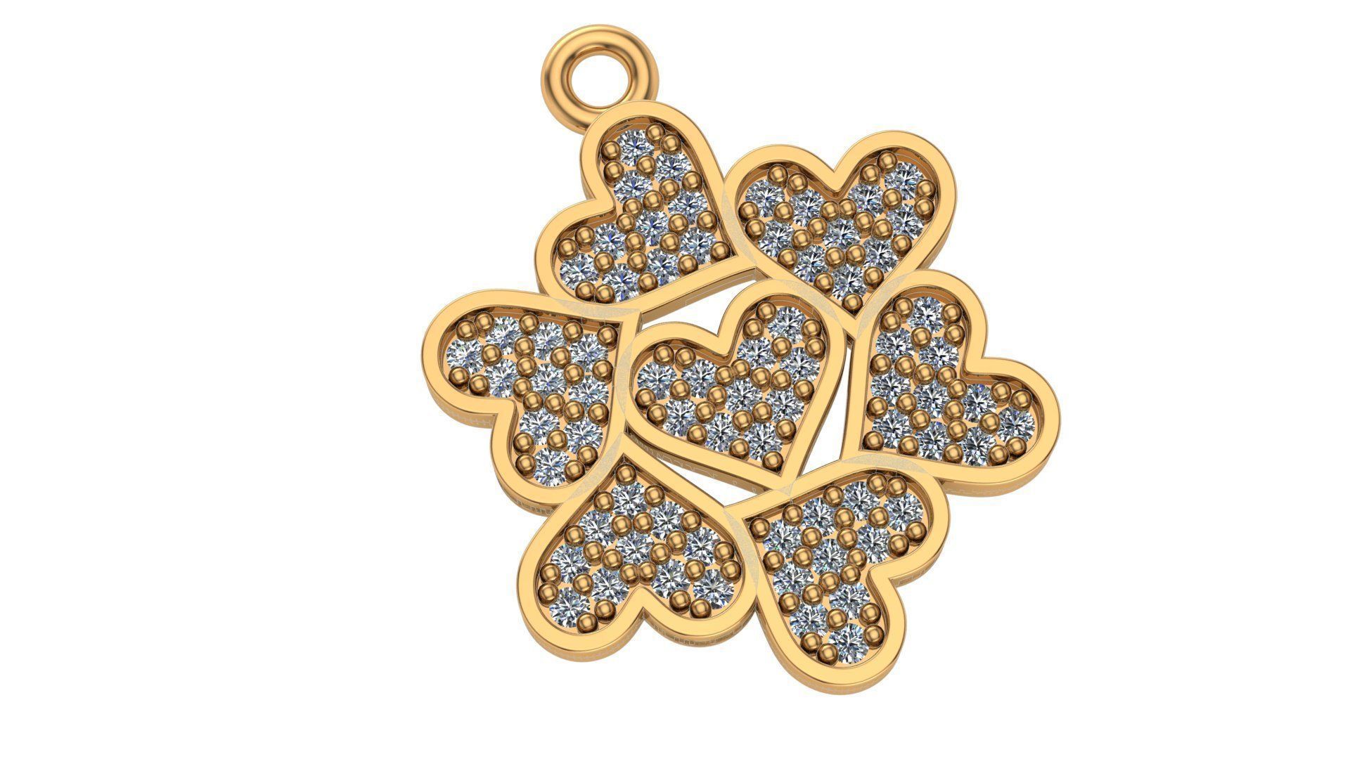 Heart Bubble Pendant 3D print model_1