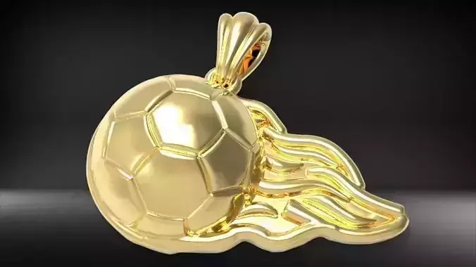 3D Flaming Soccer Ball Hollow Pendant Charm Necklace Jewelry  3D print model
