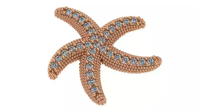 Starfish Charm Necklace Pendant 3D print model