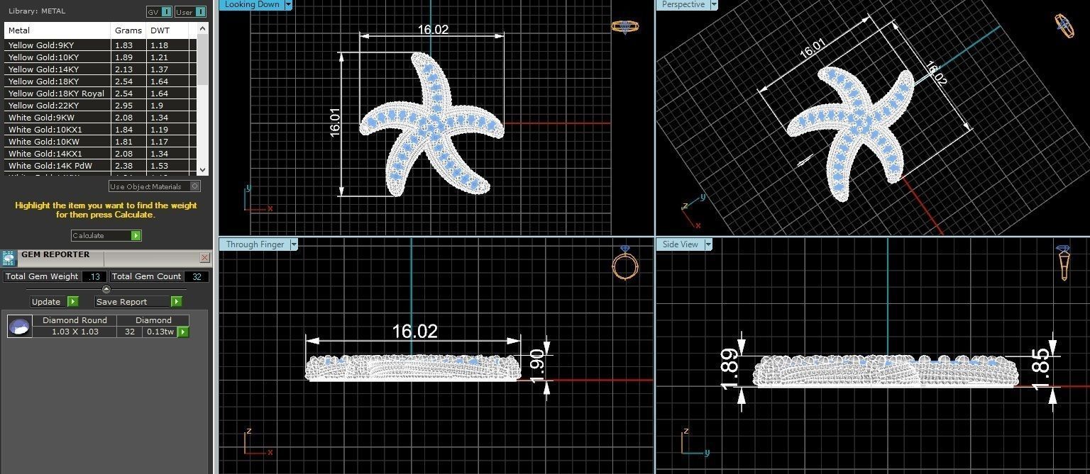 Starfish Charm Necklace Pendant 3D print model_3