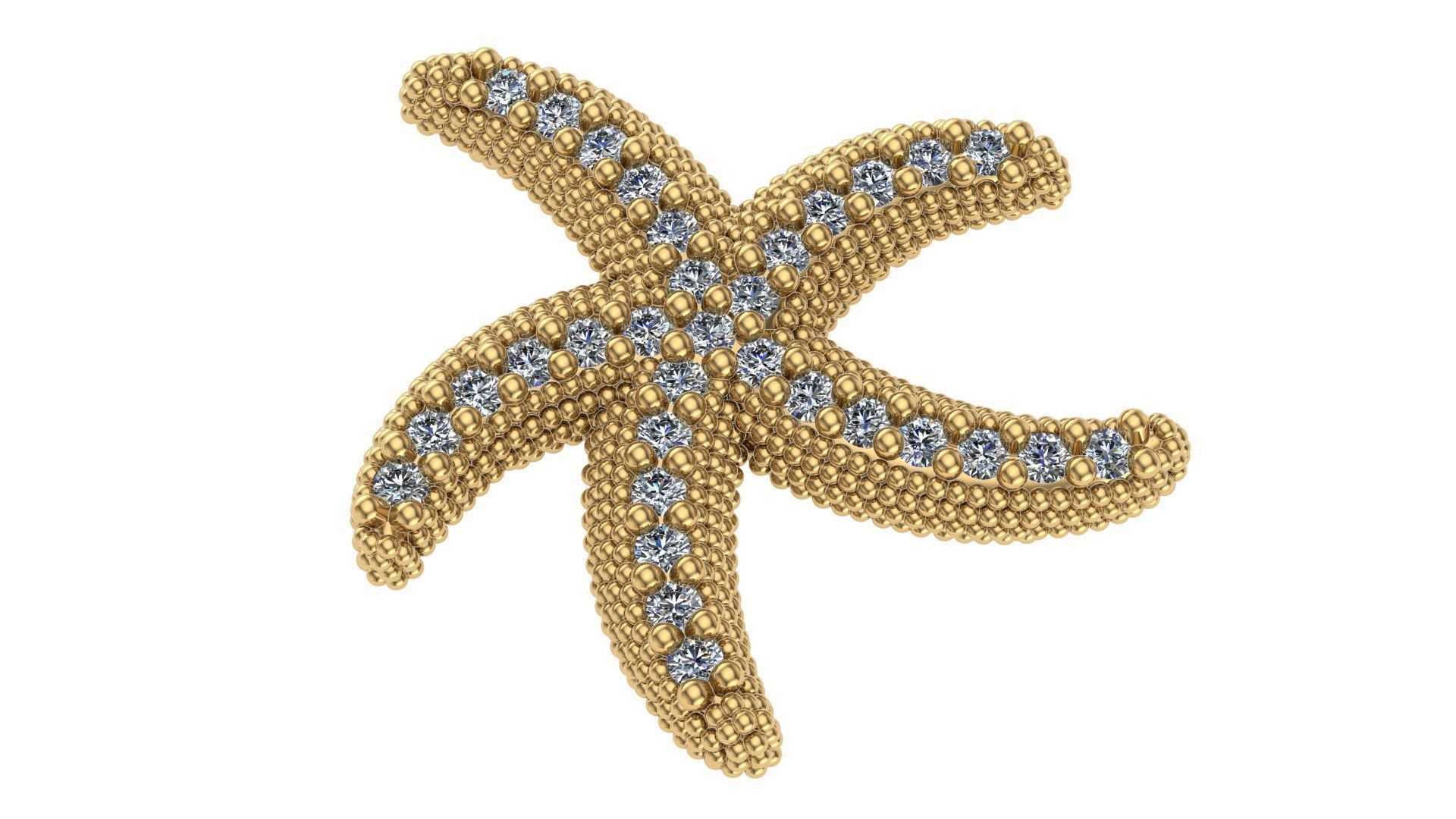 Starfish Charm Necklace Pendant 3D print model_1