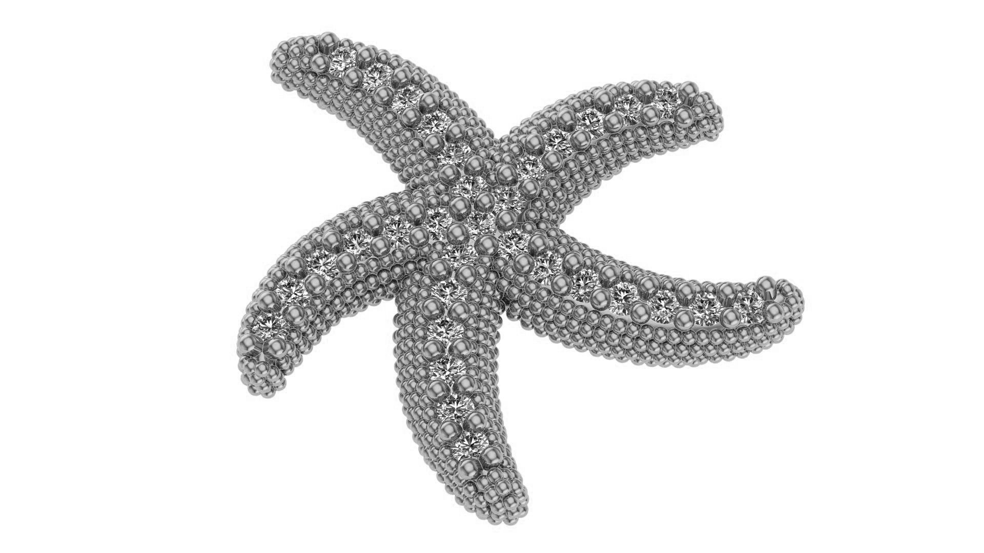 Starfish Charm Necklace Pendant 3D print model_2