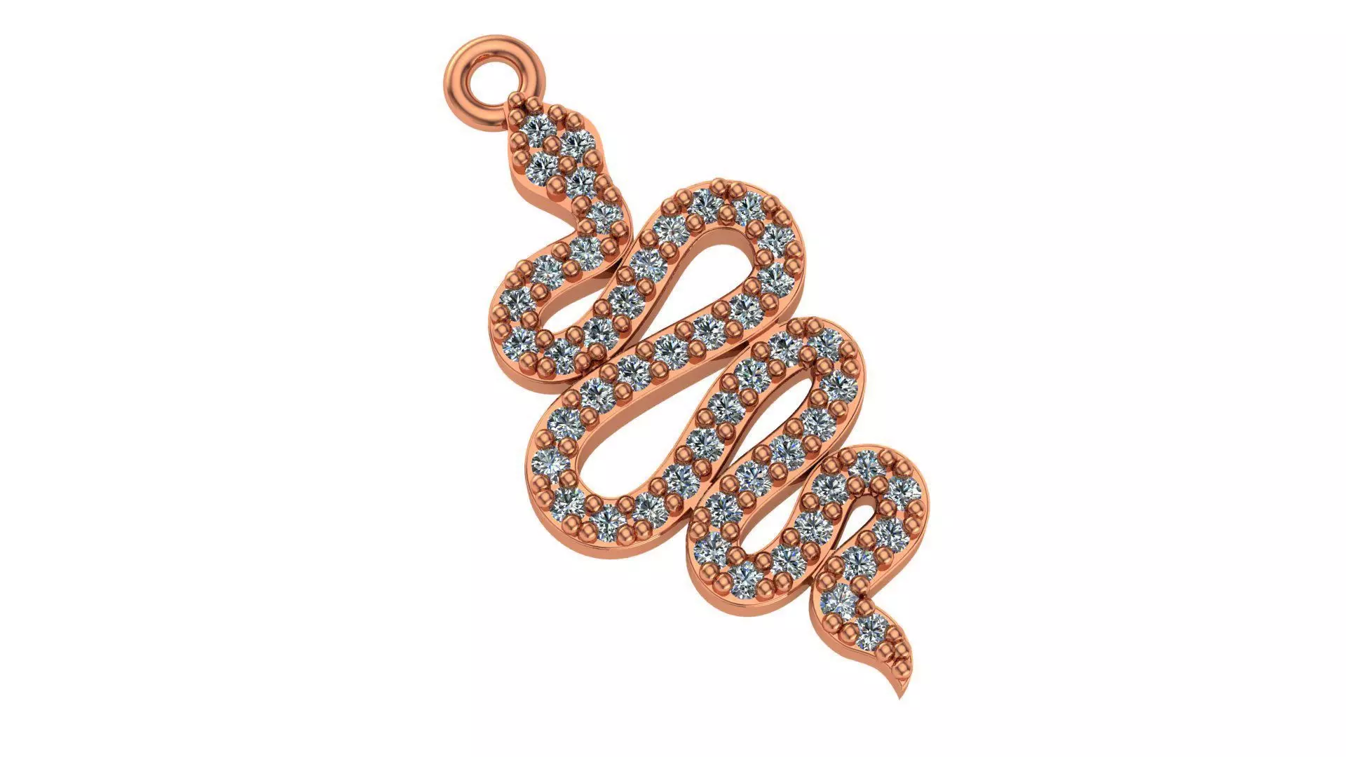 Snake Charm Necklace Pendant 3D print model_0