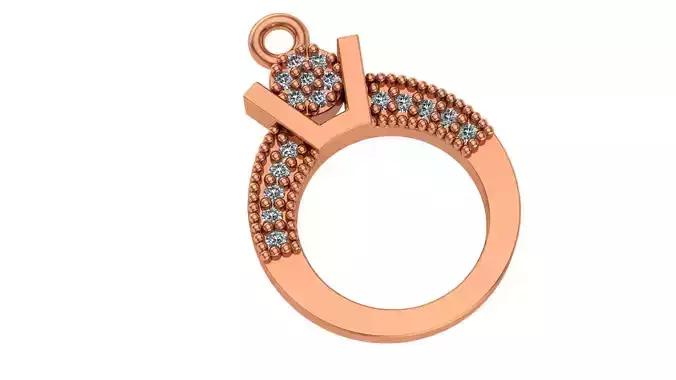 Ring Charm Necklace Pendant