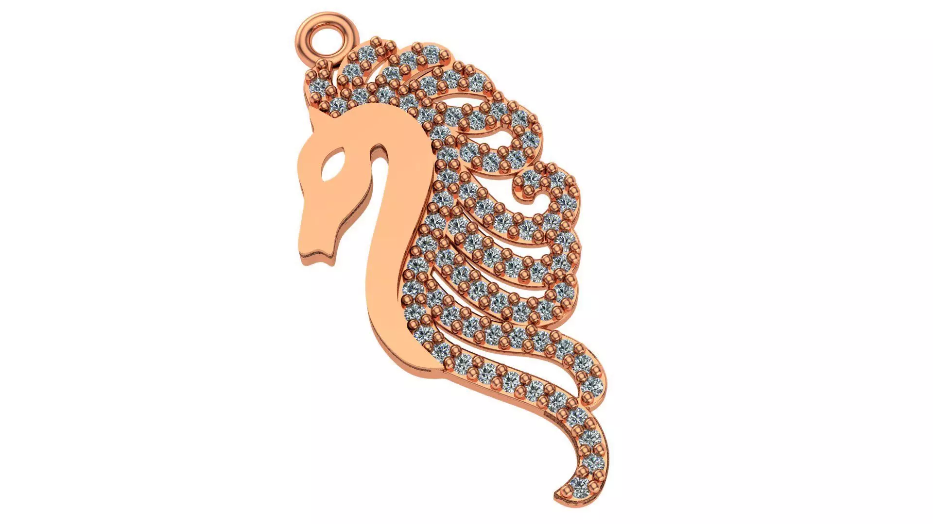 Seahorse Charm Pendant Necklace 3D print model