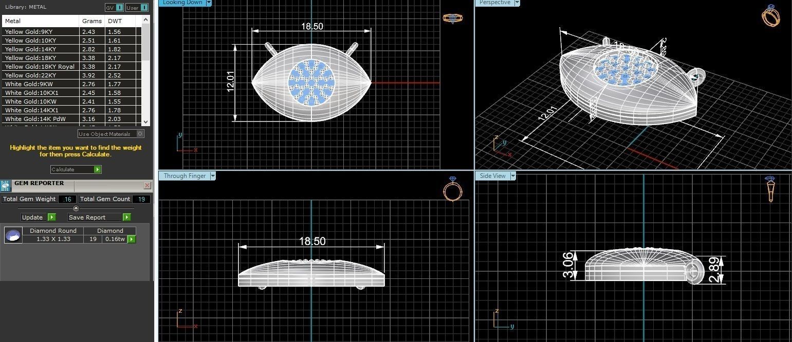 Diamond Eye Necklace Charm Pendant 3D print model_3