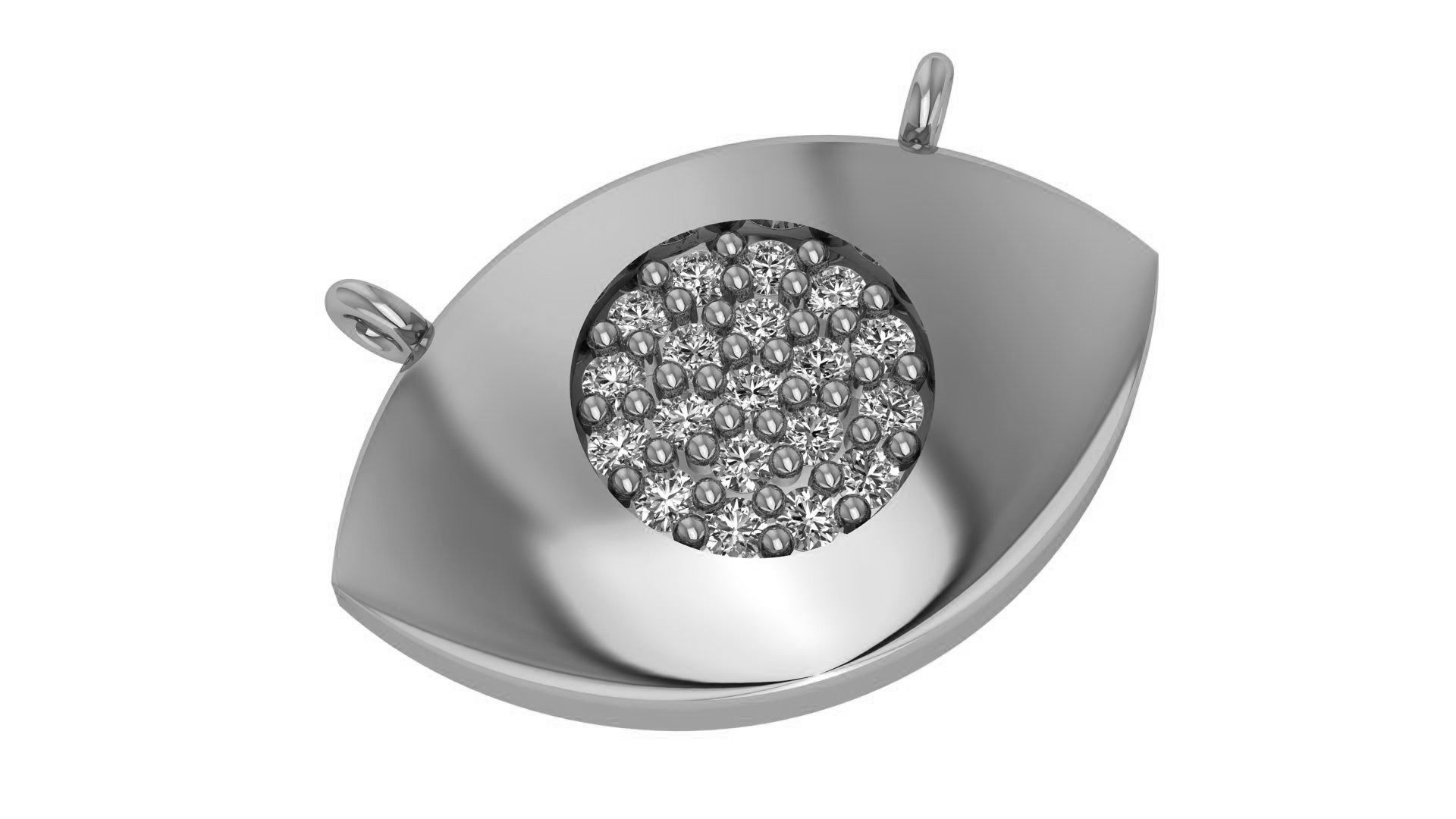 Diamond Eye Necklace Charm Pendant 3D print model_2