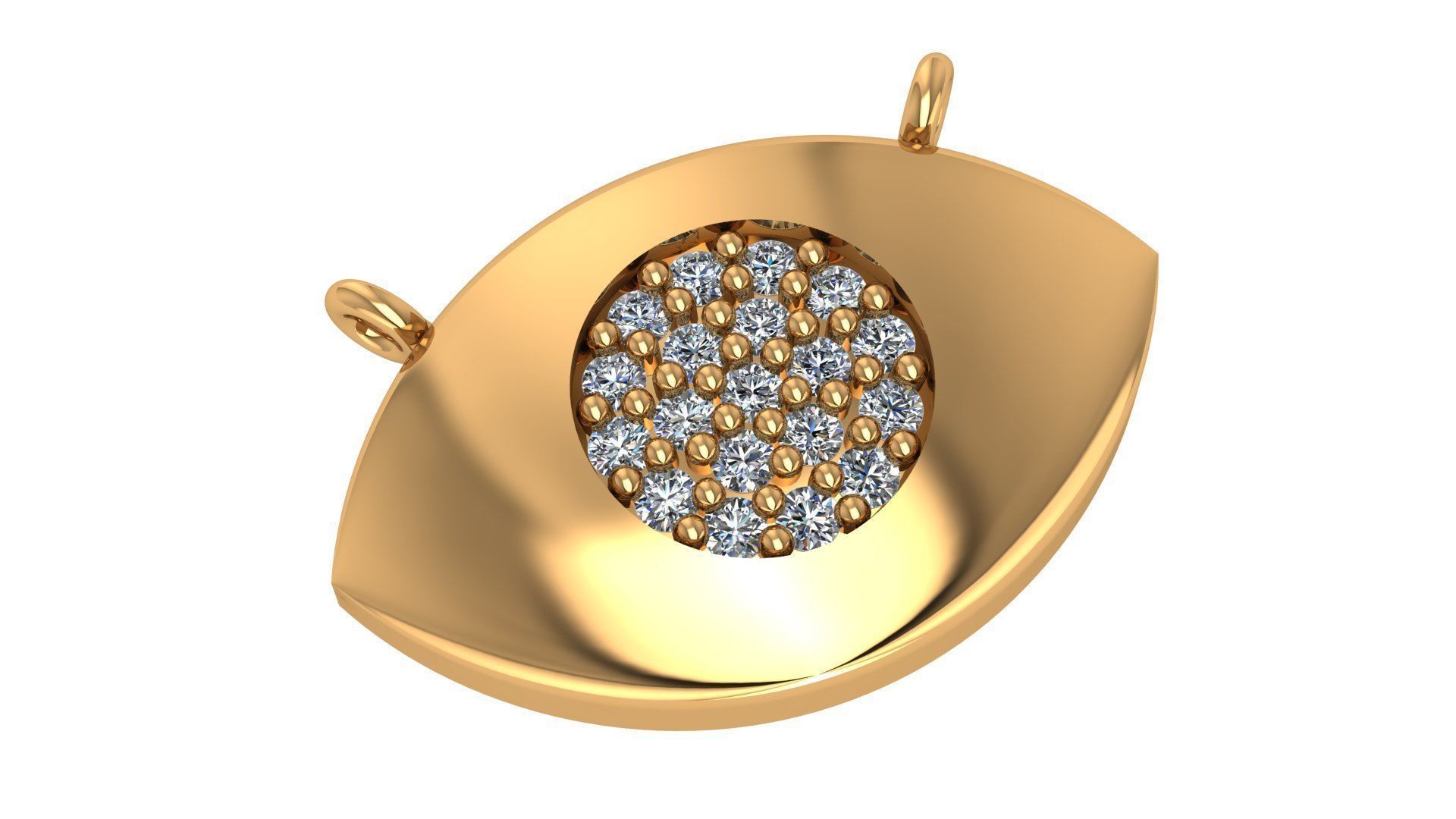 Diamond Eye Necklace Charm Pendant 3D print model_1