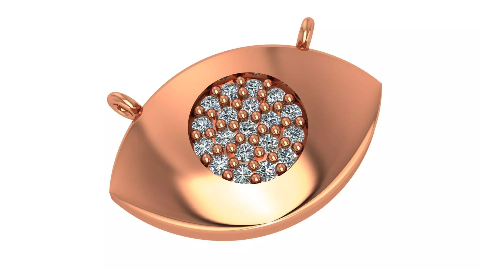Diamond Eye Necklace Charm Pendant 3D print model_0