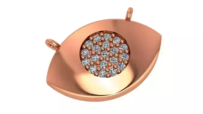 Diamond Eye Necklace Charm Pendant 3D print model Diamond Eye Necklace Charm Pendant 3D print model