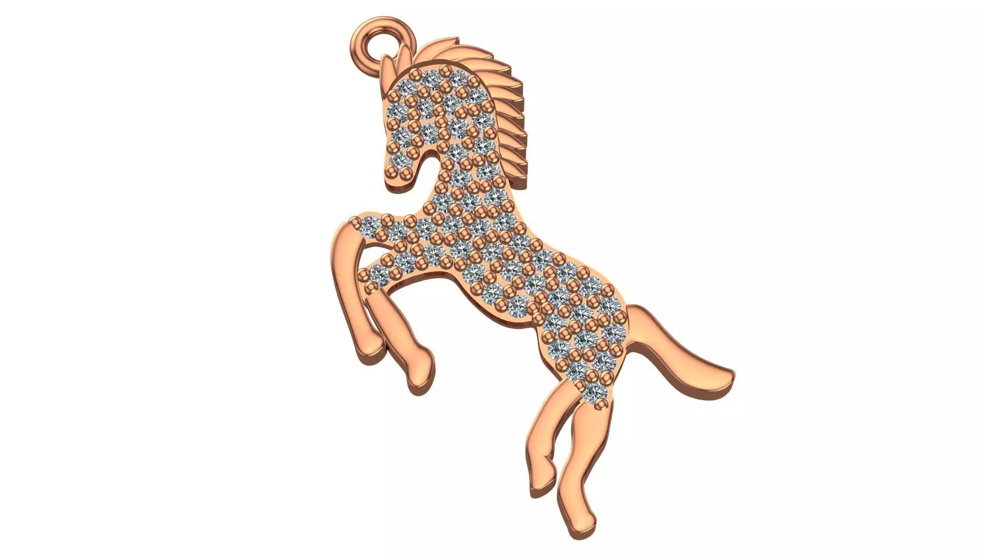 Horse Necklace Charm Pendant  3D print model_0