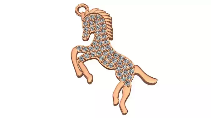Horse Necklace Charm Pendant  3D print model