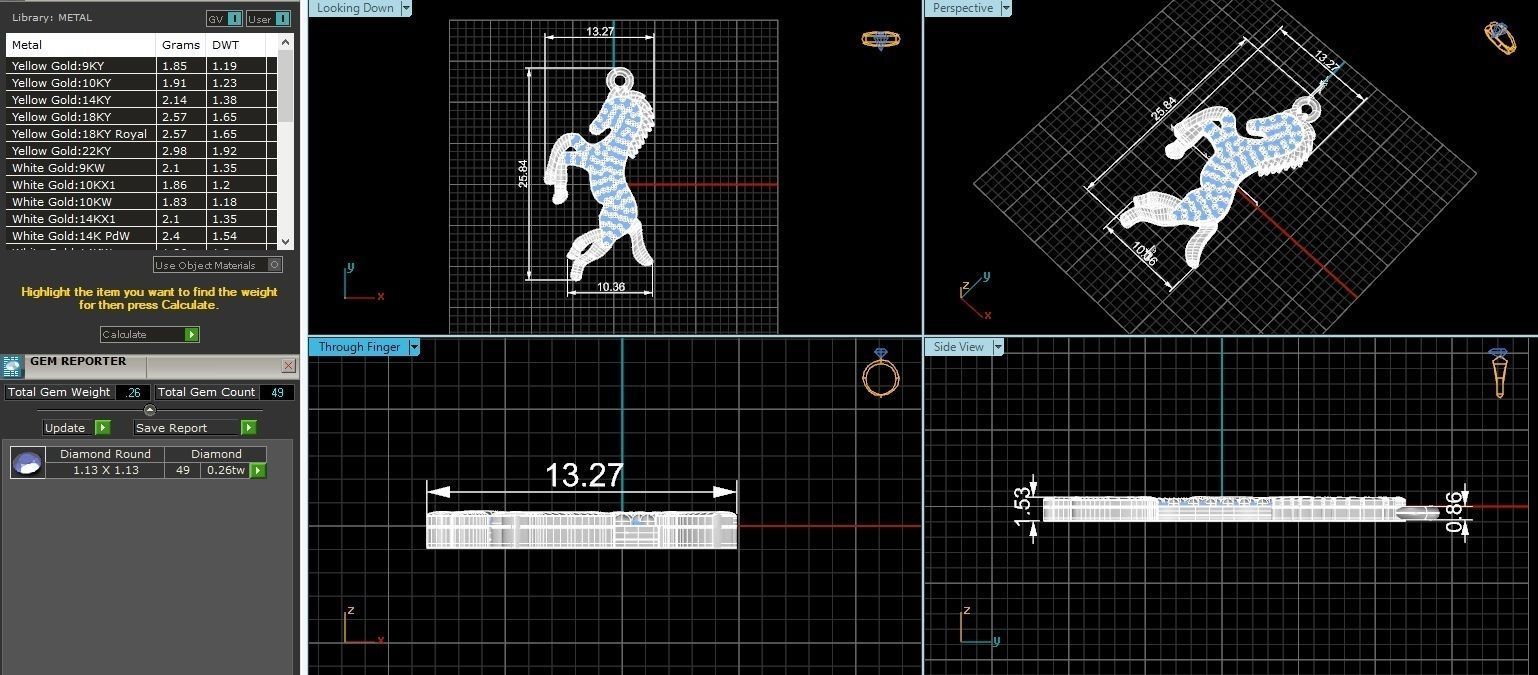 Horse Necklace Charm Pendant  3D print model_3