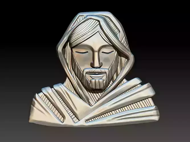Jesus Face Stylized 3D print model