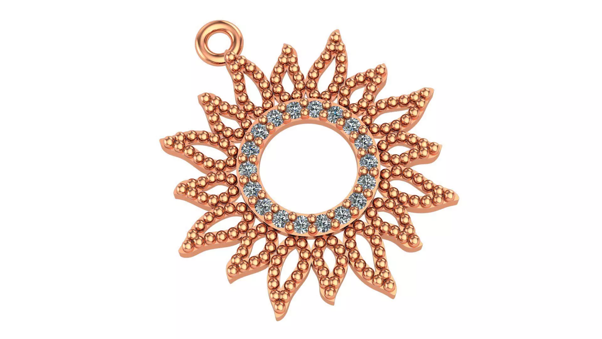 Sun Charm Necklace Pendant 3D print model