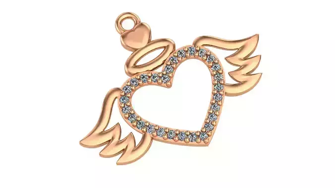 Heart With Wings Charm Pendant
