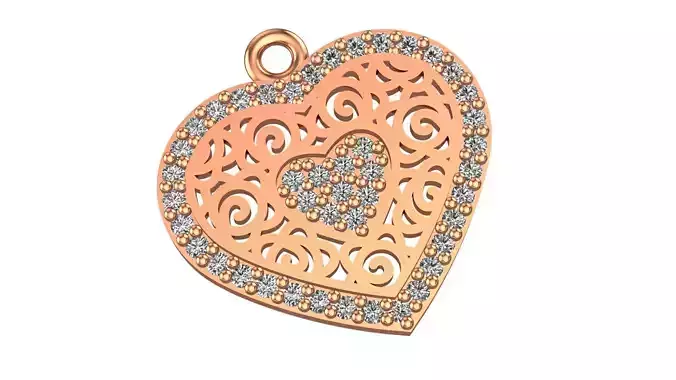 Mesh Wire Heart Love charm Pendant