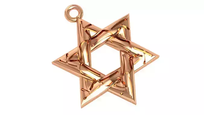 Gold Star Necklace Charm Pendant 3D print model