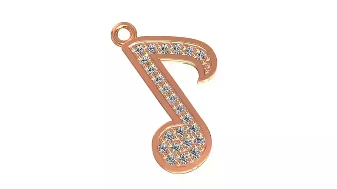 Music Note Charm Necklace Pendant