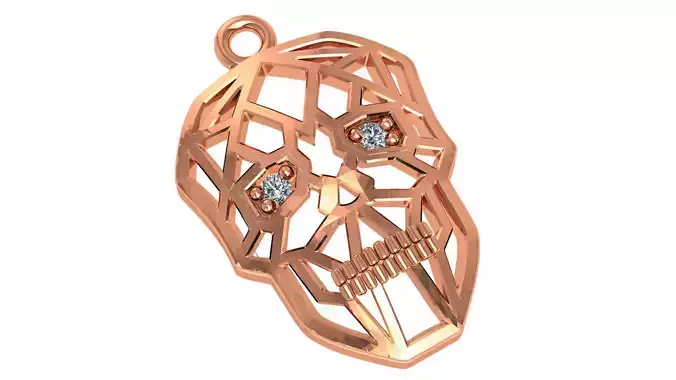 Origami Skull Necklace Charm Pendant