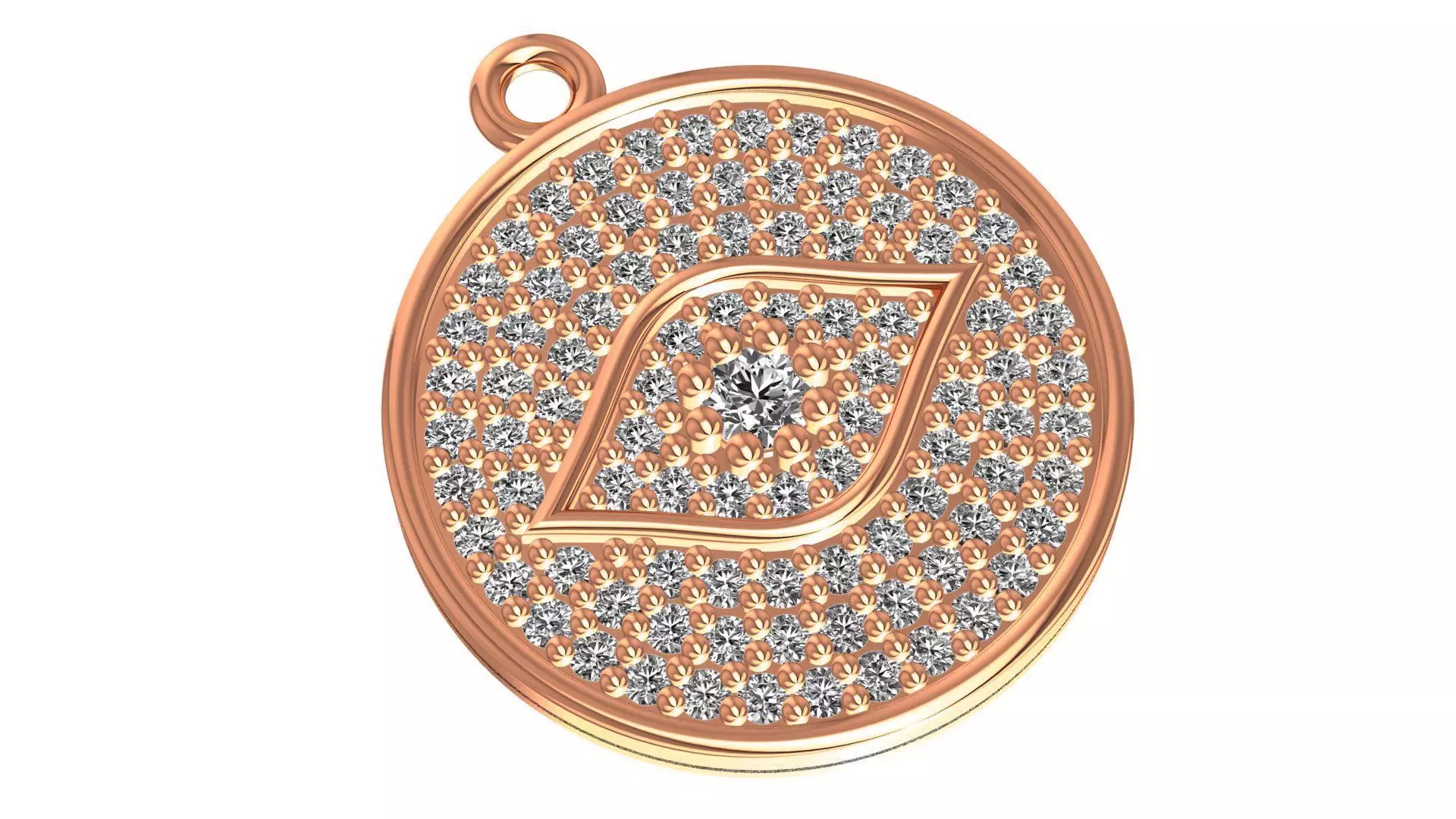 Eye Charm Pendant Necklace 3D print model_0