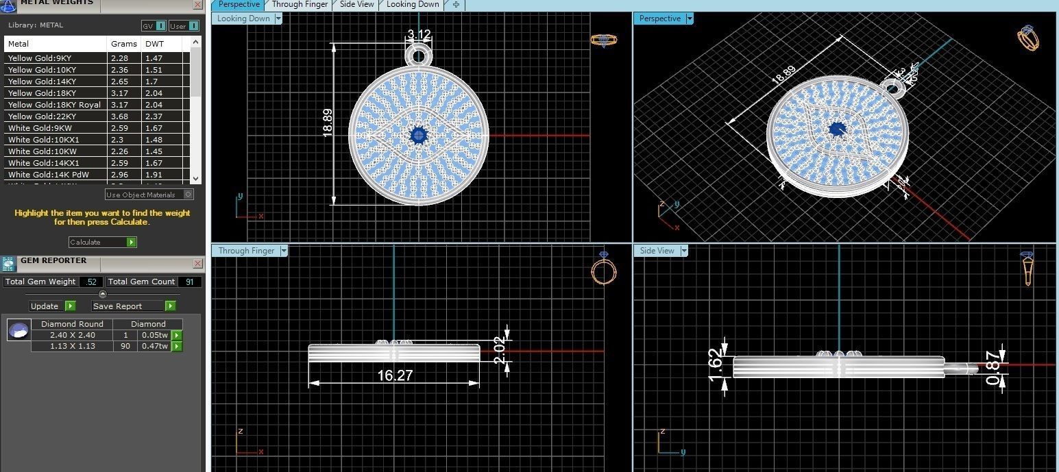 Eye Charm Pendant Necklace 3D print model_3