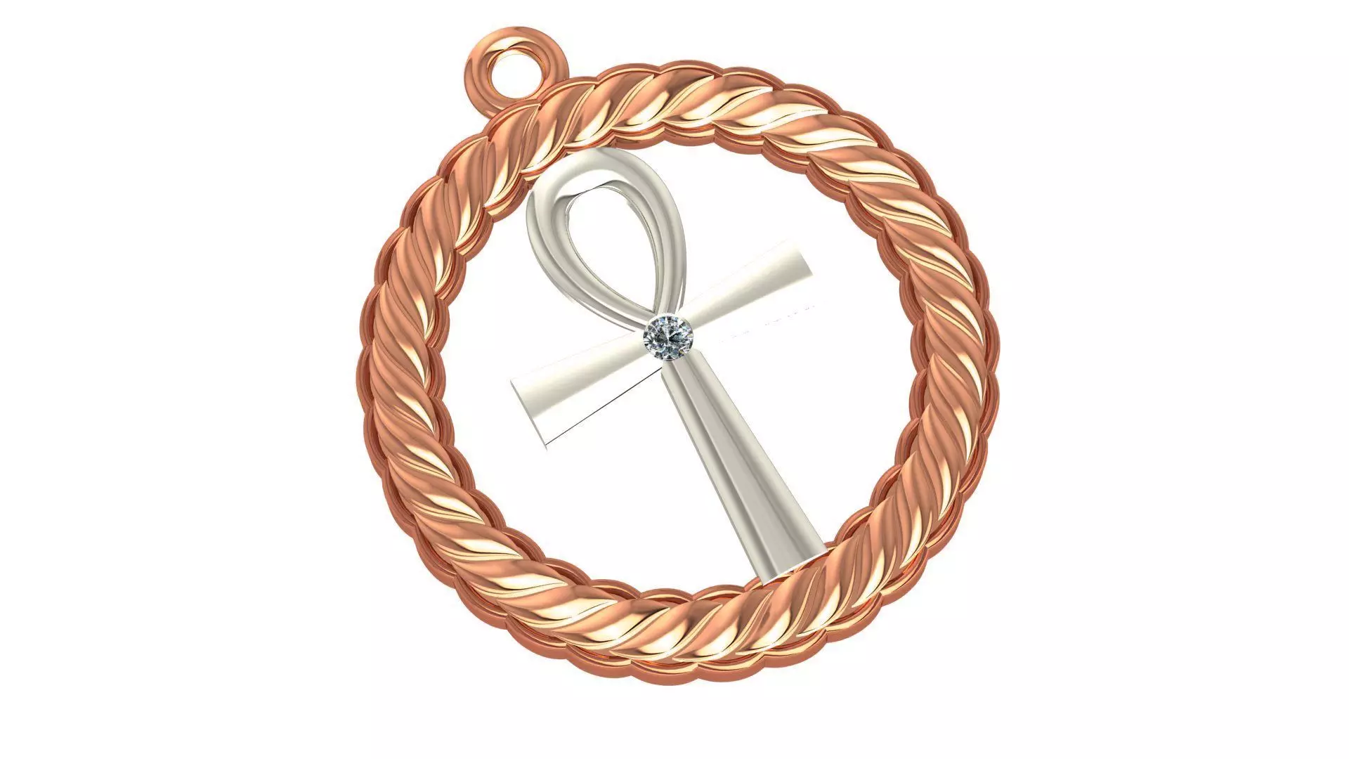 Ankh Cross Necklace Charm Pendant 3D print model