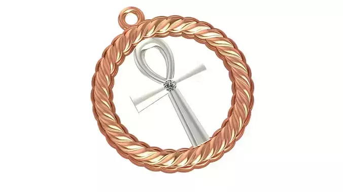 Ankh Cross Necklace Charm Pendant  3D print model
