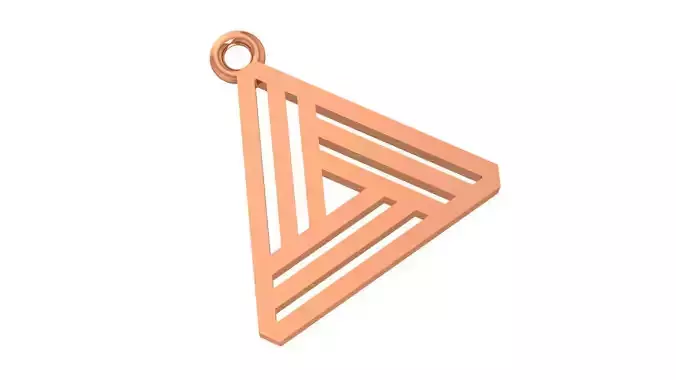 Golden Egyptian Pyramid Charm Necklace Pendant