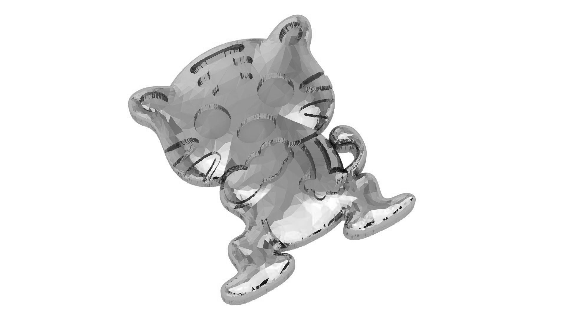 Kitty Cat Pendant Charm Necklace 3D print model_2