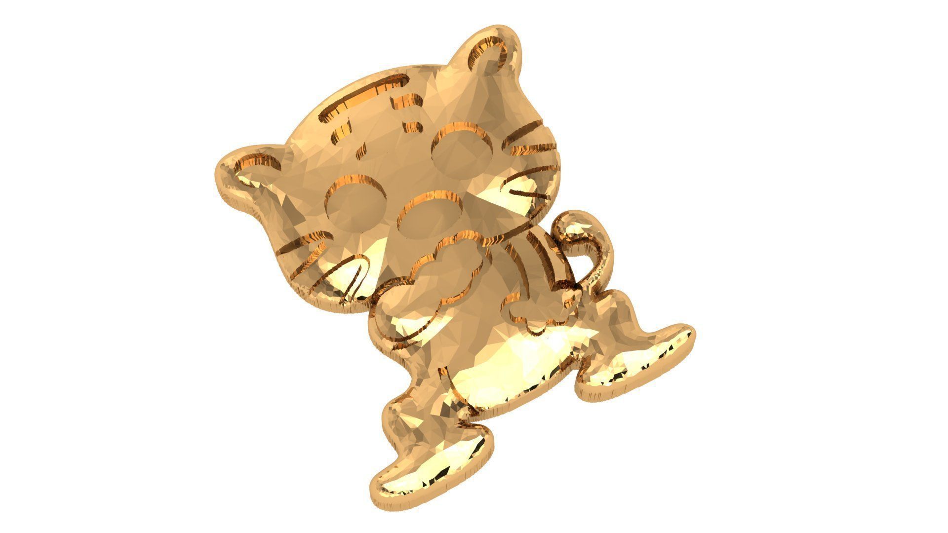 Kitty Cat Pendant Charm Necklace 3D print model_1