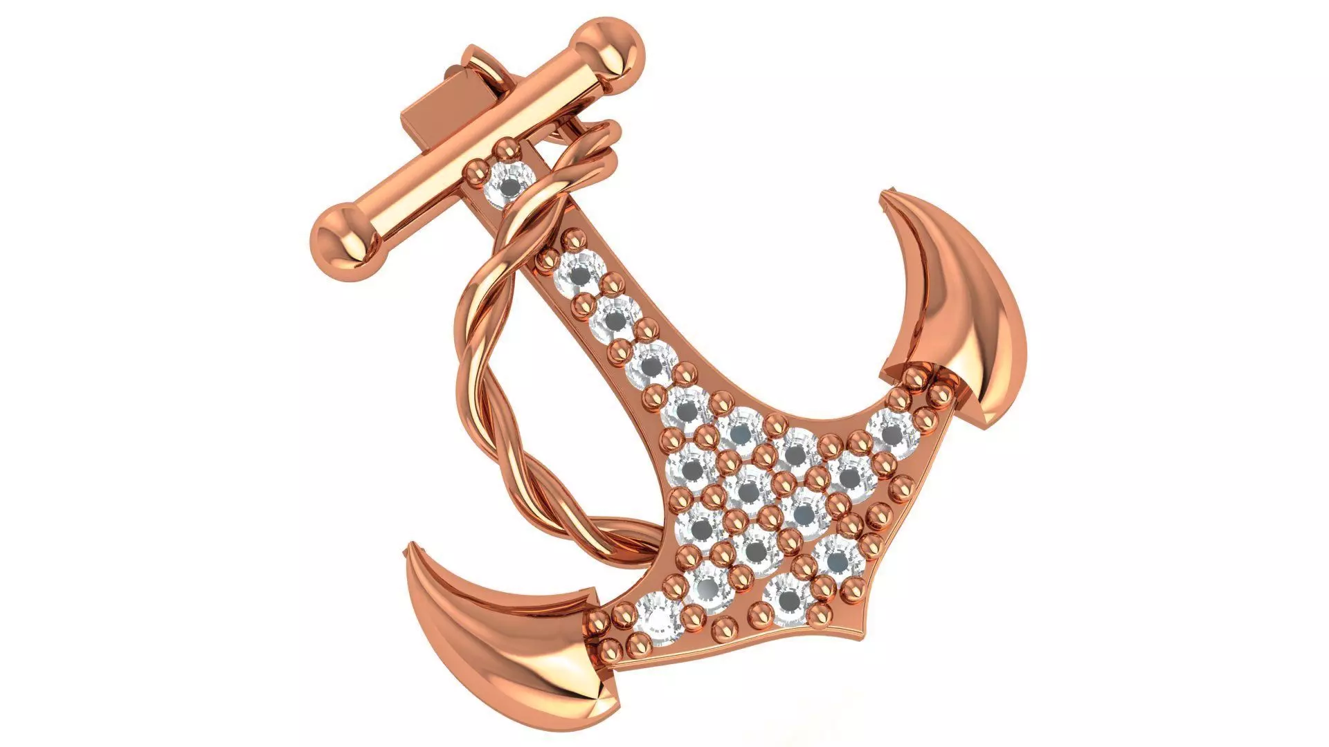 Anchor Necklace Charm Pendant 3D print model_0