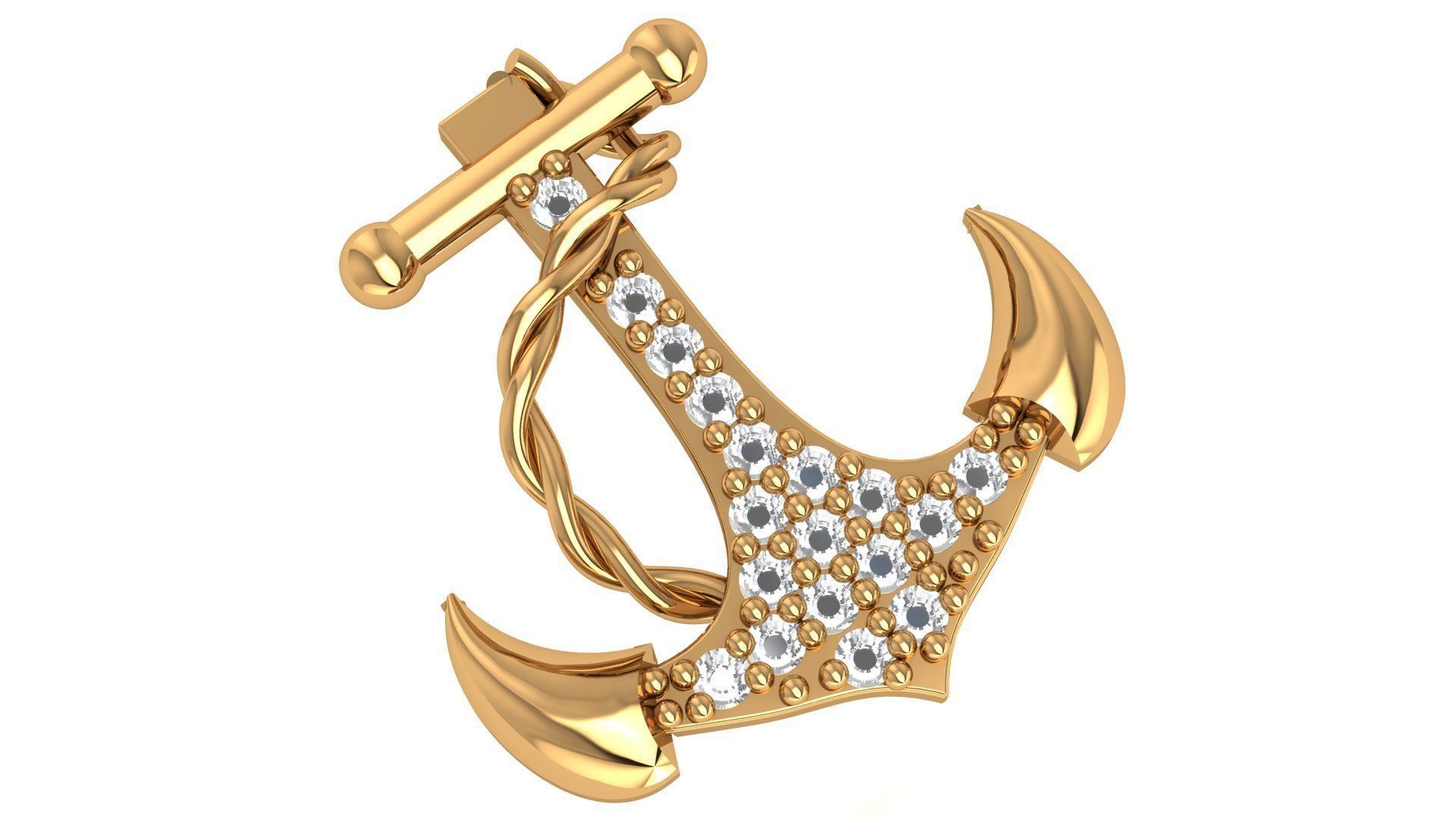 Anchor Necklace Charm Pendant 3D print model_1