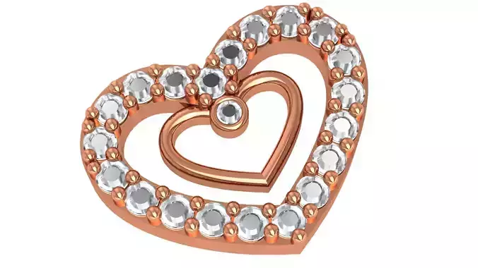 Heart in Heart Necklace Charm Pendant