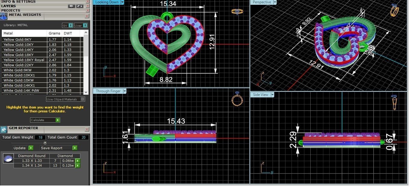 Dual Heart Pendant 3D print model_3