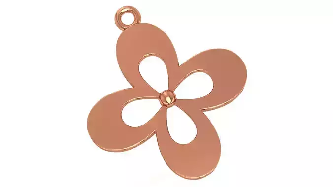 Golden Flower Necklace Charm Pendant 3D print model