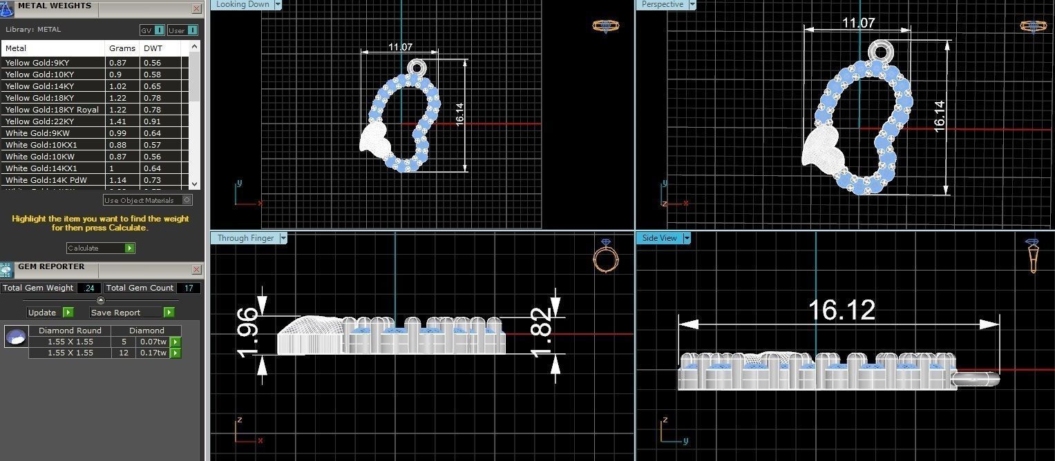 Dual Heart Pendant 3D print model_3