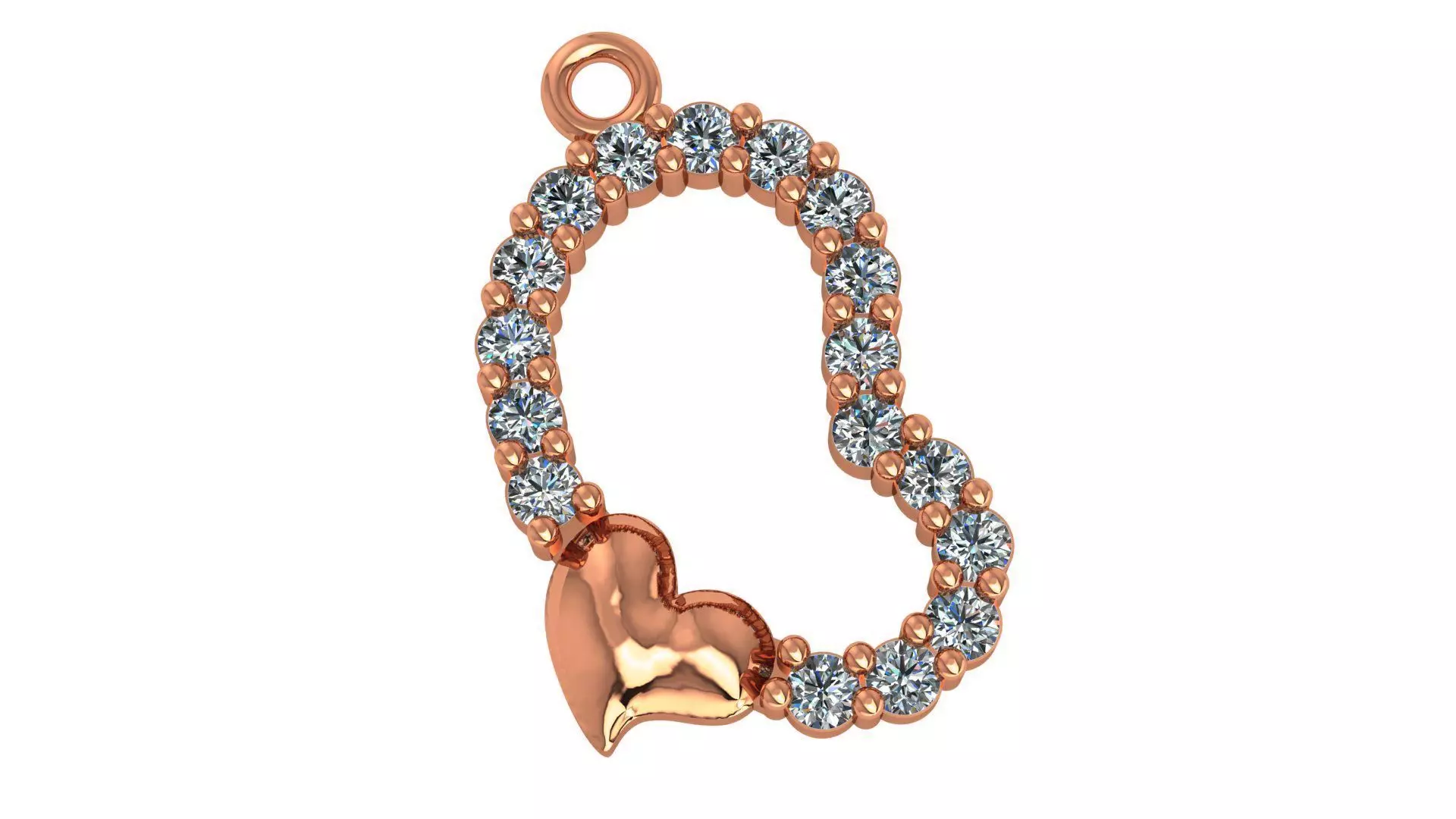 Dual Heart Pendant 3D print model_0