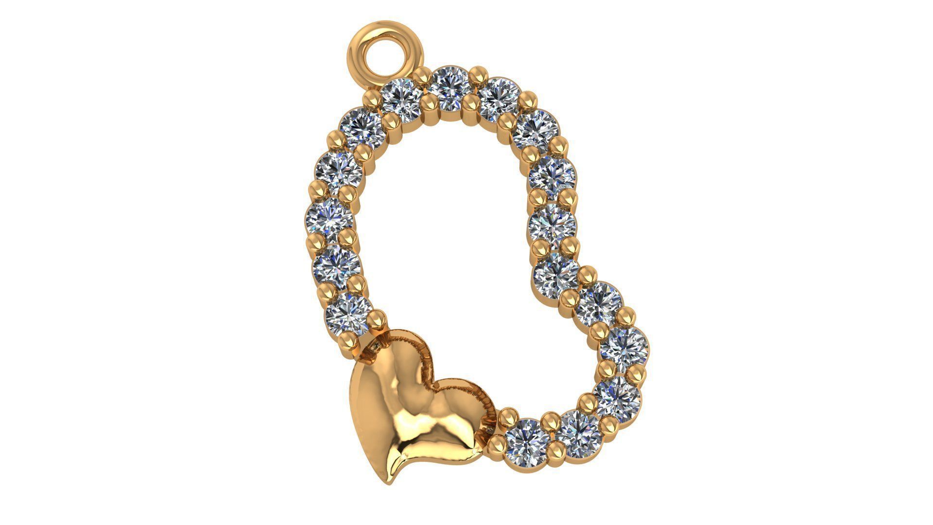 Dual Heart Pendant 3D print model_1