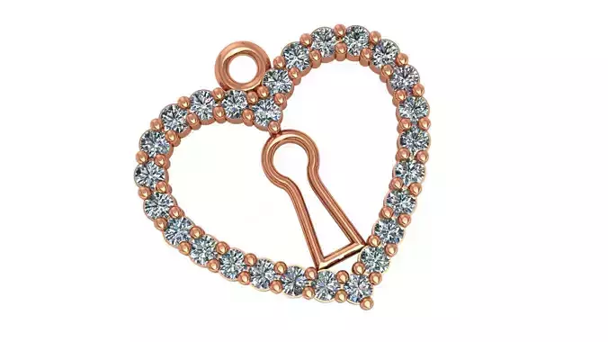 Love Lock Pendant 3D print model