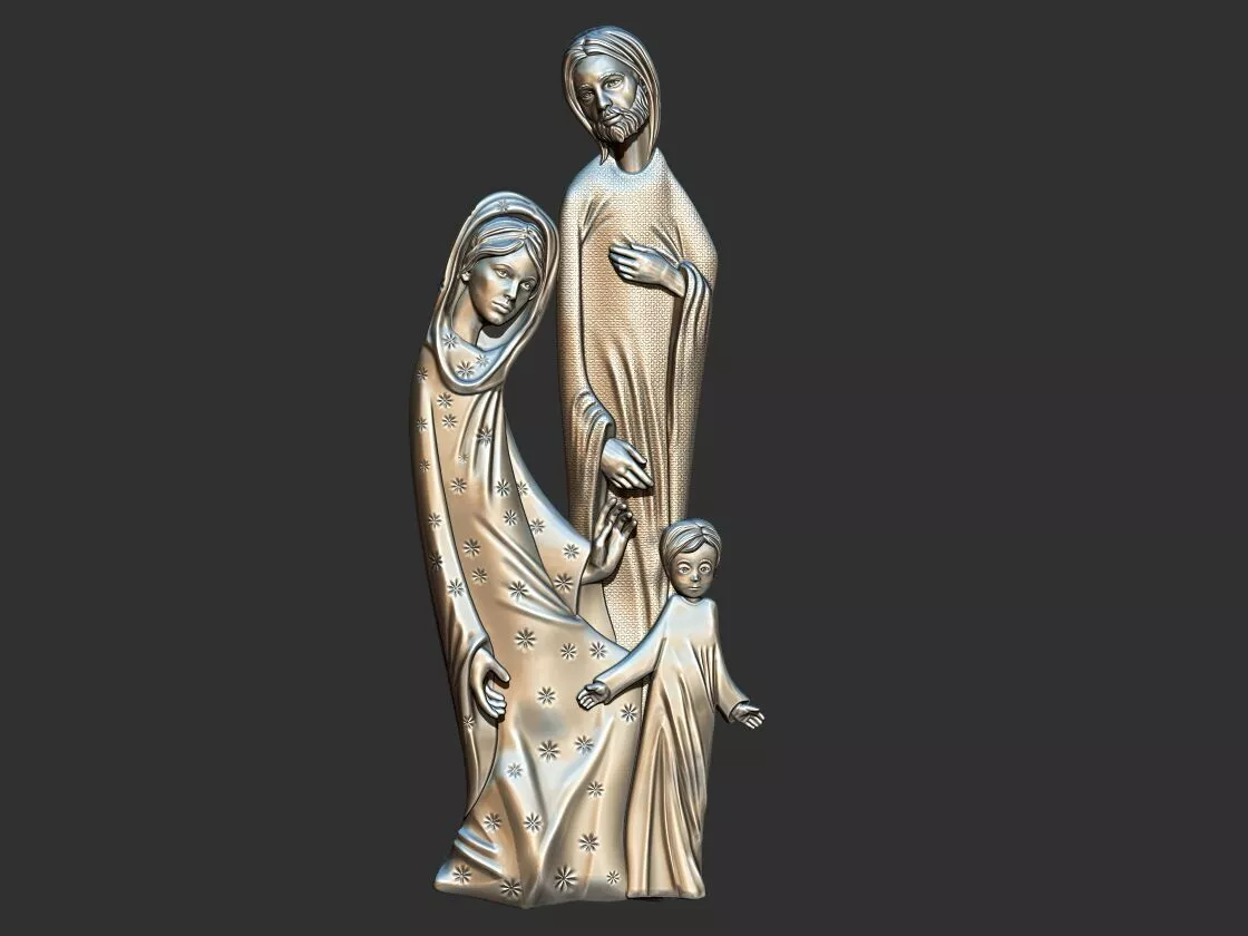 Holy Family Stylized Pendant 3D print model