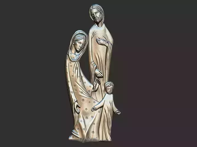 Holy Family Stylized Pendant 3D print model