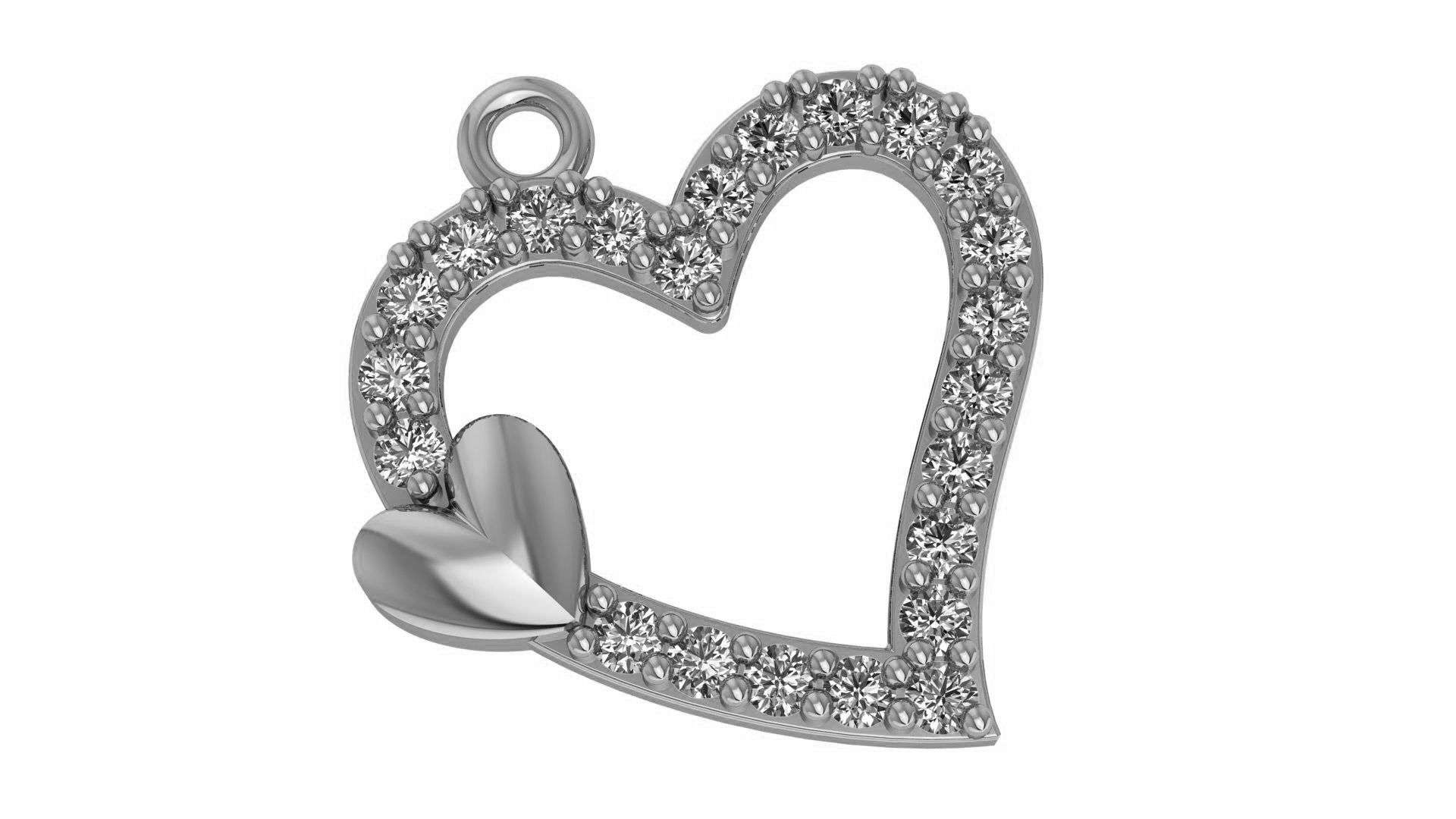 Dual Heart Pendant 3D print model_2