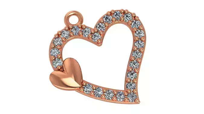 Dual Heart Pendant 3D print model