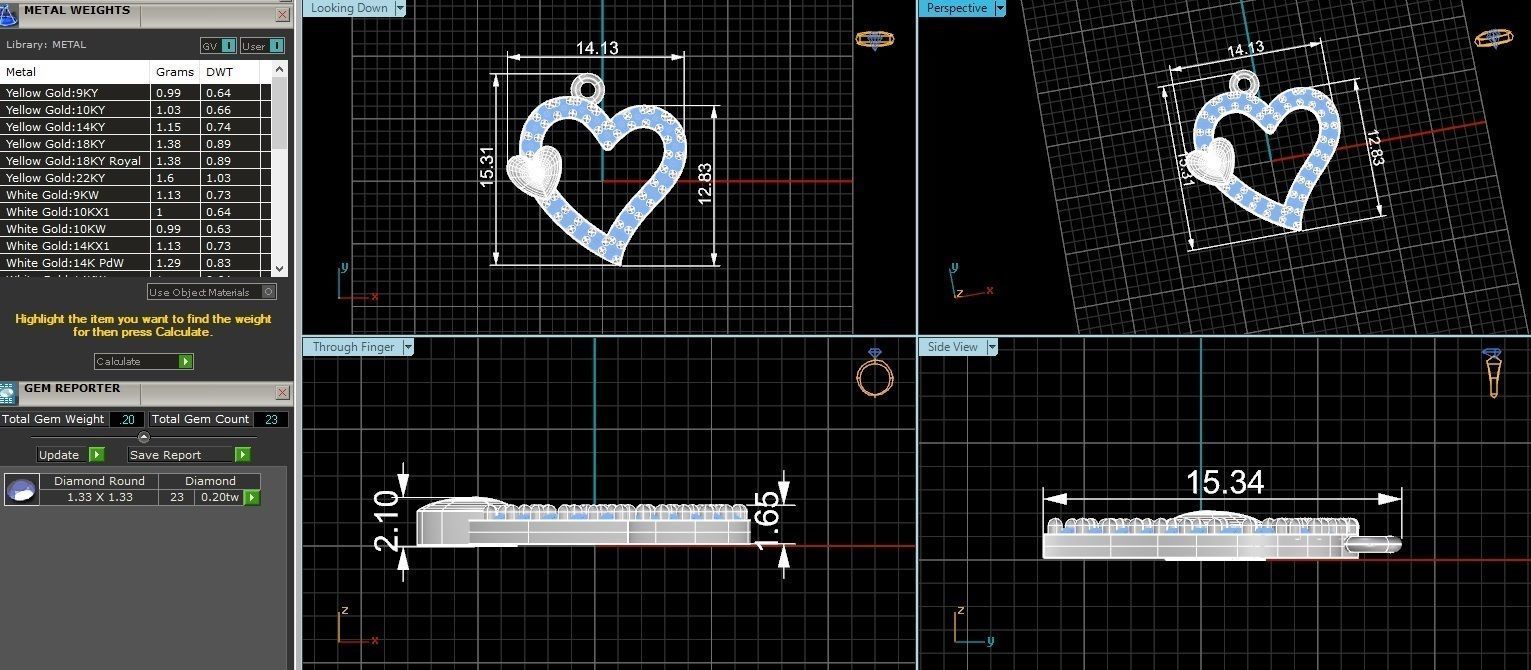 Dual Heart Pendant 3D print model_3